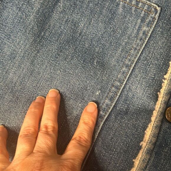 Vintage come on‎ strong denim Sherpa vest men's xl warm grunge distressed biker - Picture 3 of 11